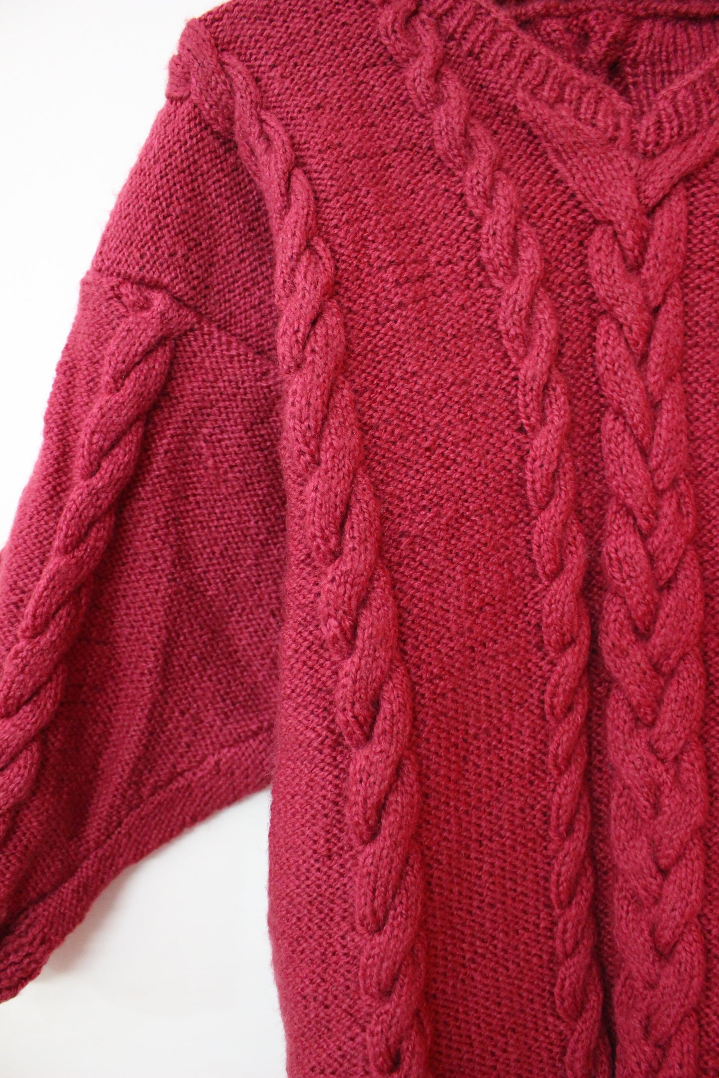 Hand Knitted Woollen Cable Sweater