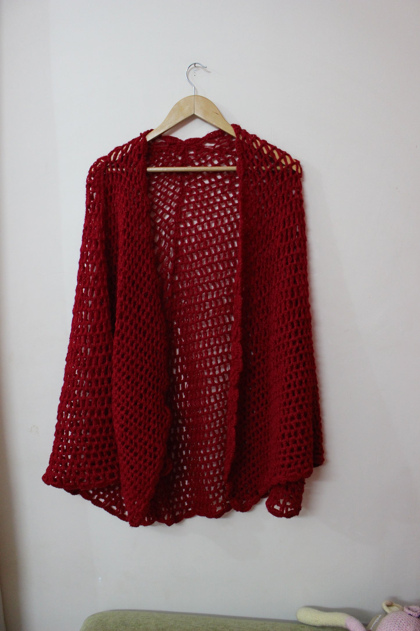 Hand Knitted Woollen Open Cardigan