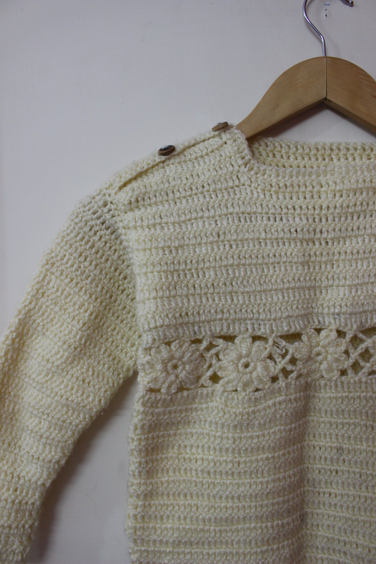 Hand Knitted Woollen Flower Sweater