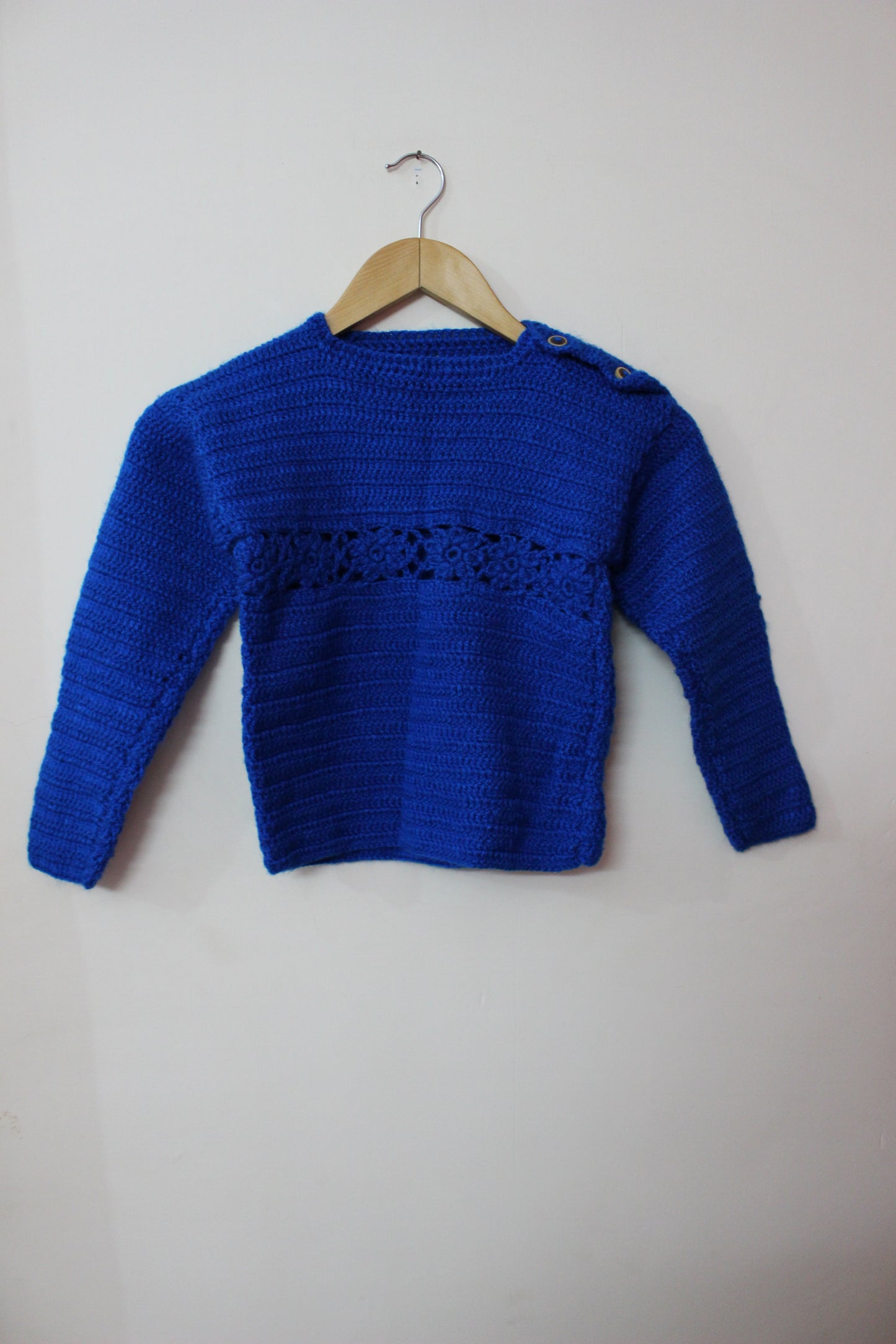 Hand Knitted Woollen Flower Sweater