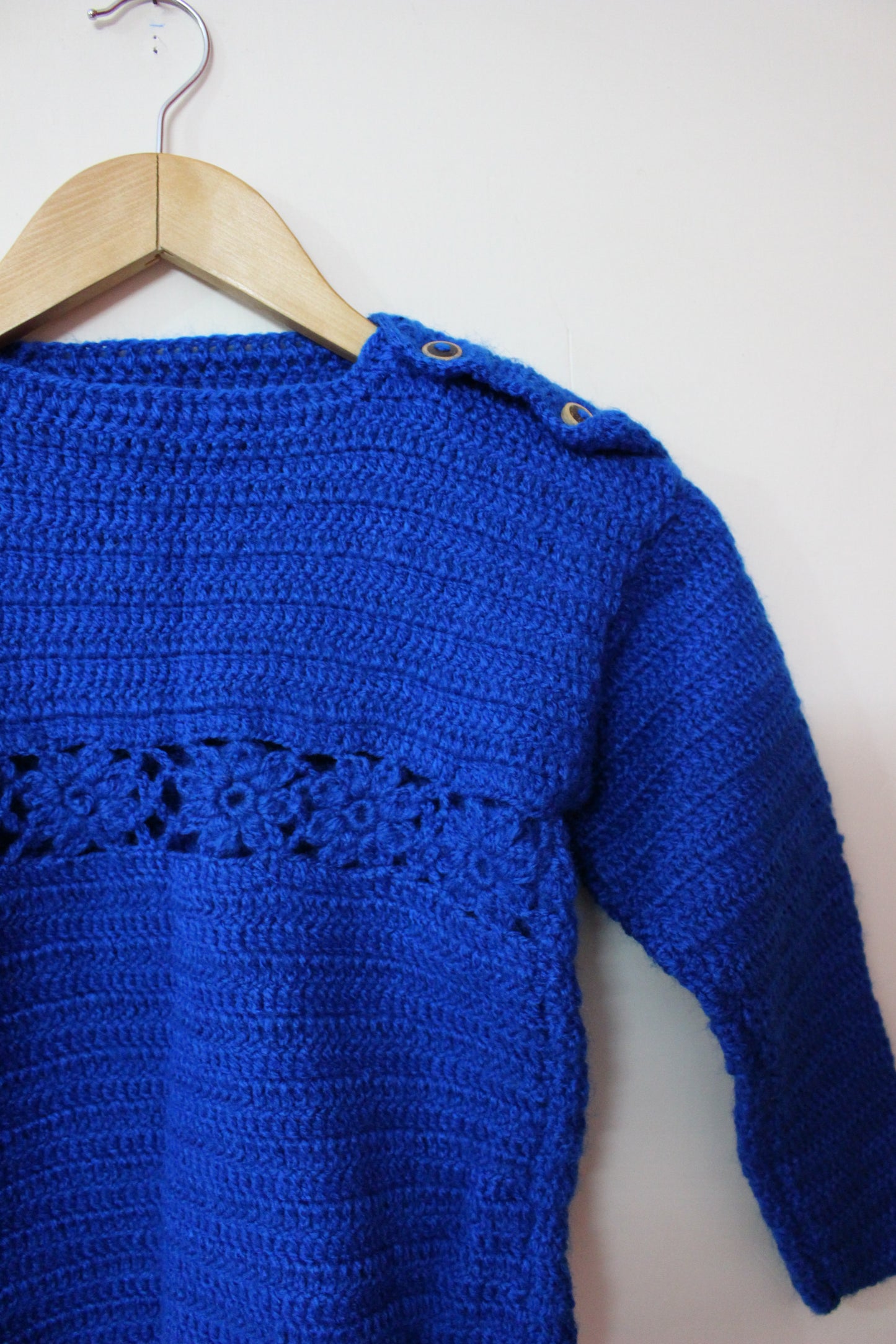 Hand Knitted Woollen Flower Sweater