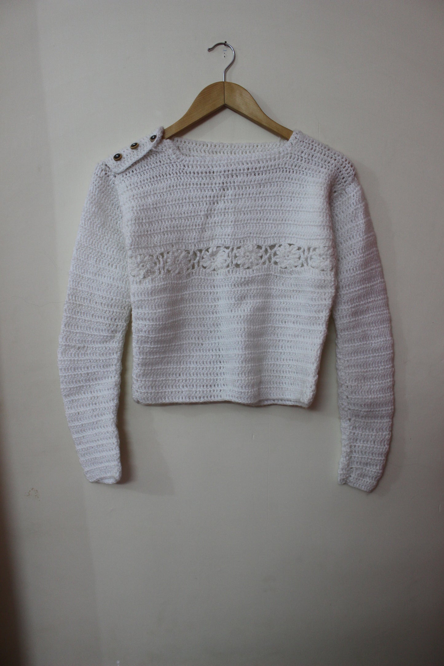 Hand Knitted Woollen Flower Sweater