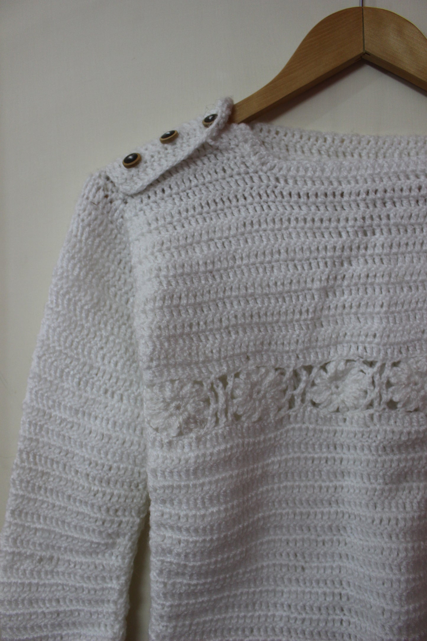 Hand Knitted Woollen Flower Sweater