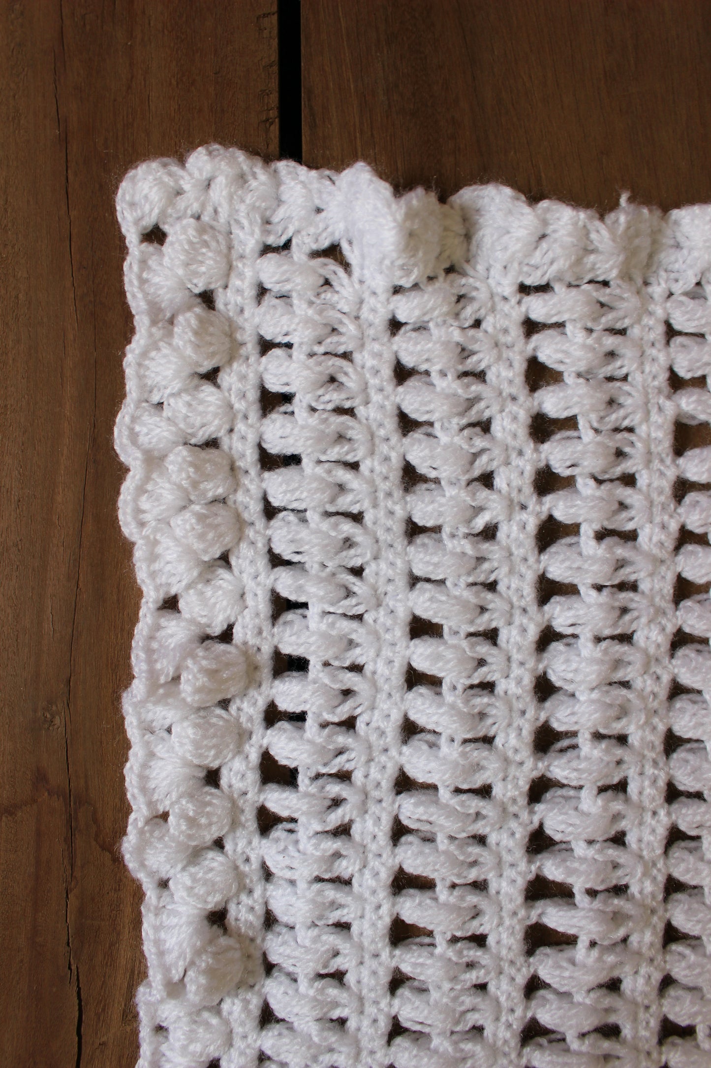 Hand Knitted Woollen Scarf- Cream