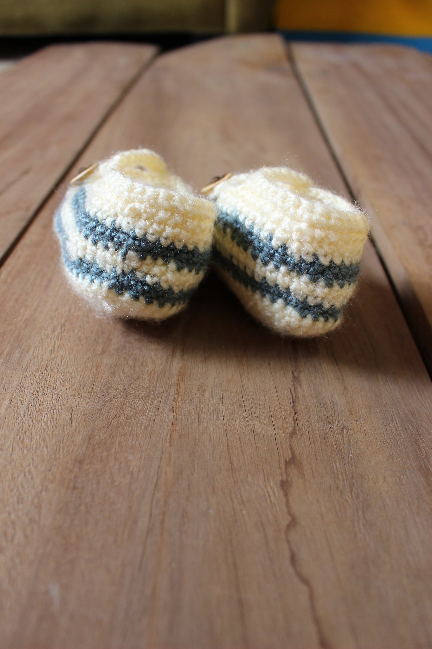 Hand Knitted Woollen Kids Shoes- Bluey