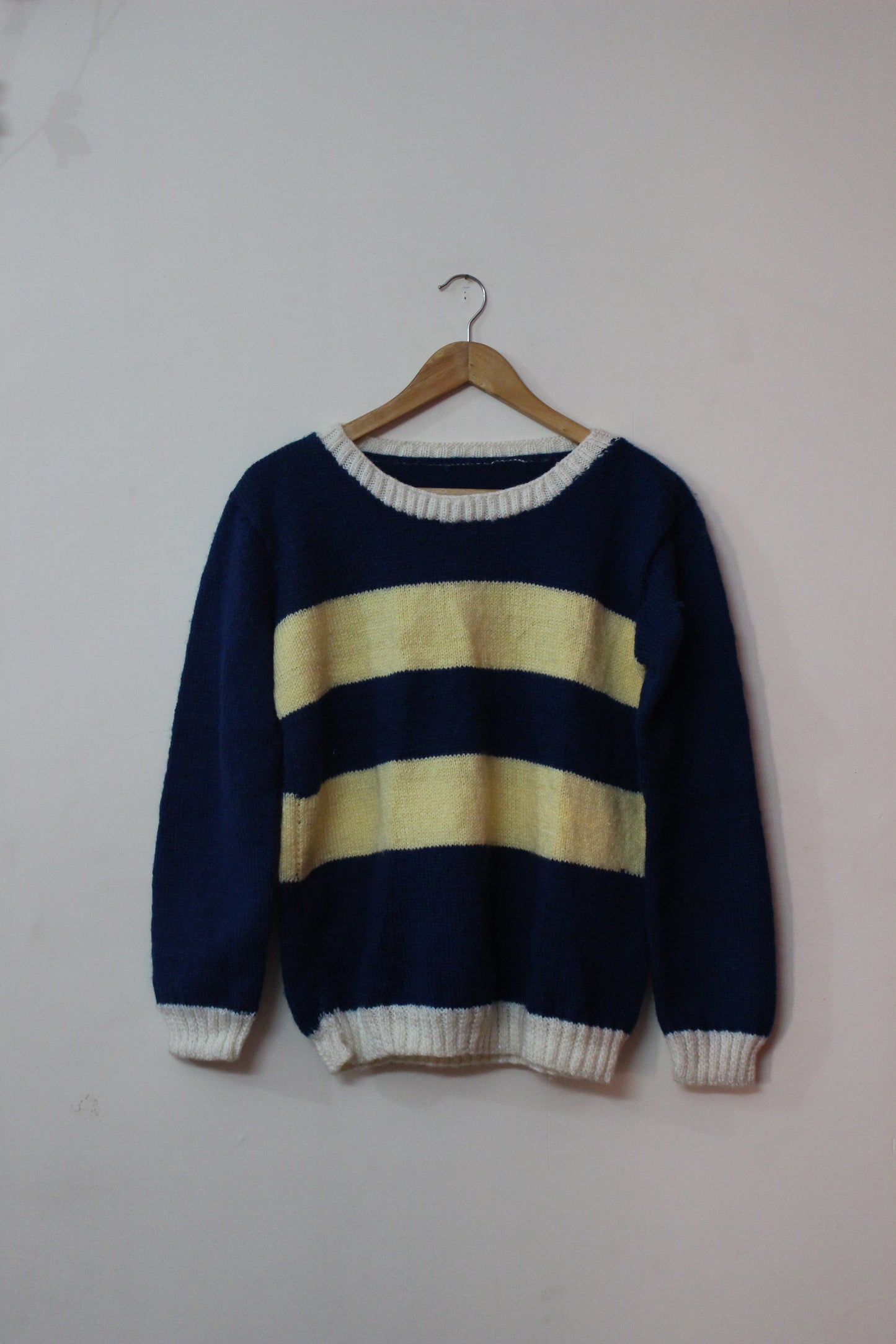 Hand Knitted Woollen Striped Sweater