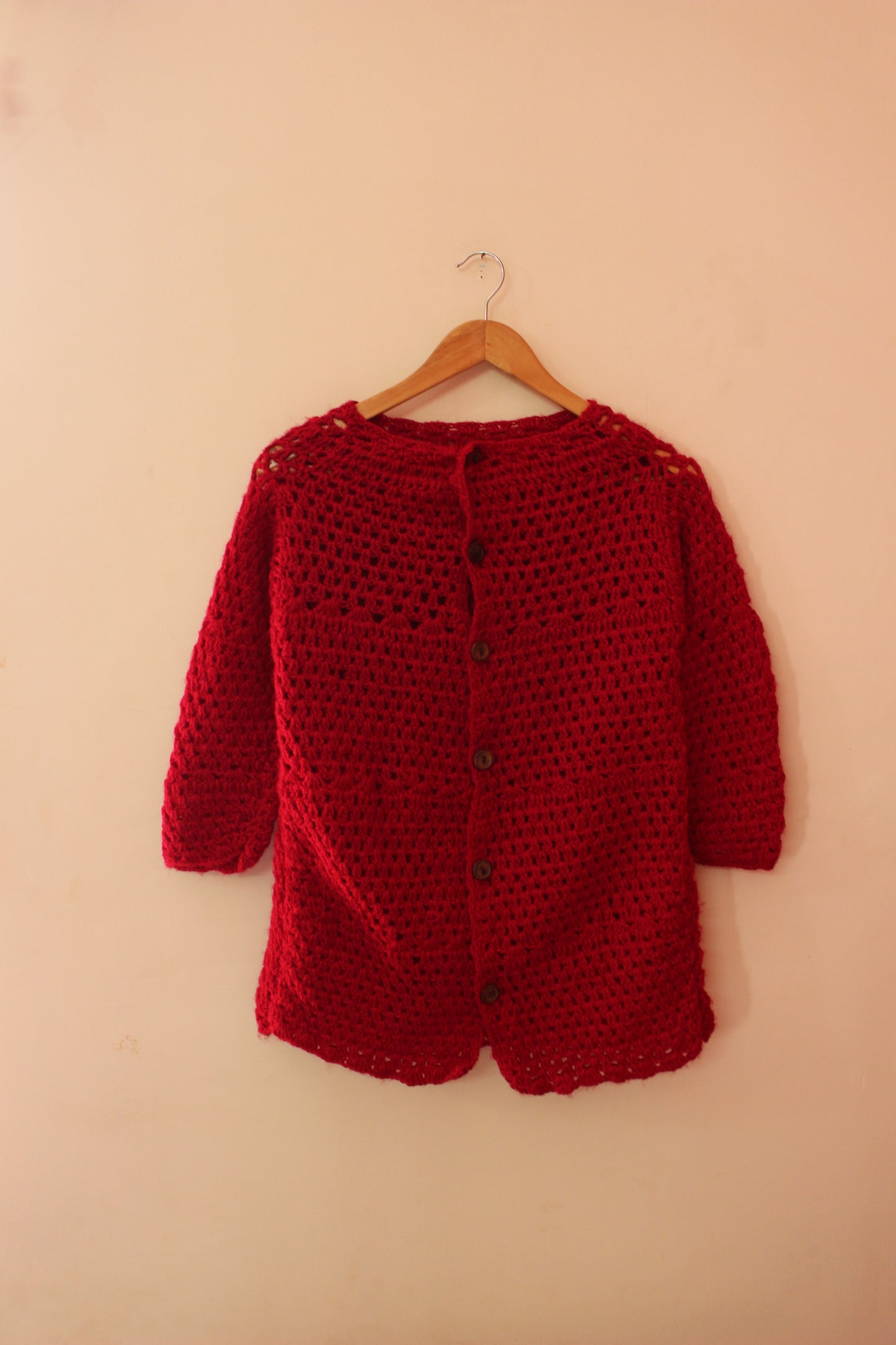 Hand Knitted Woollen Buttoned Sweater