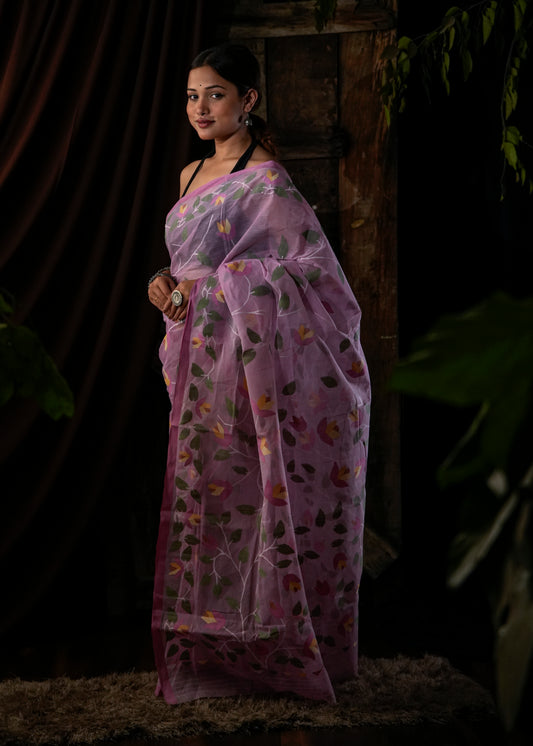 Pushp | Pure Cotton Bengal Jamdani Saree