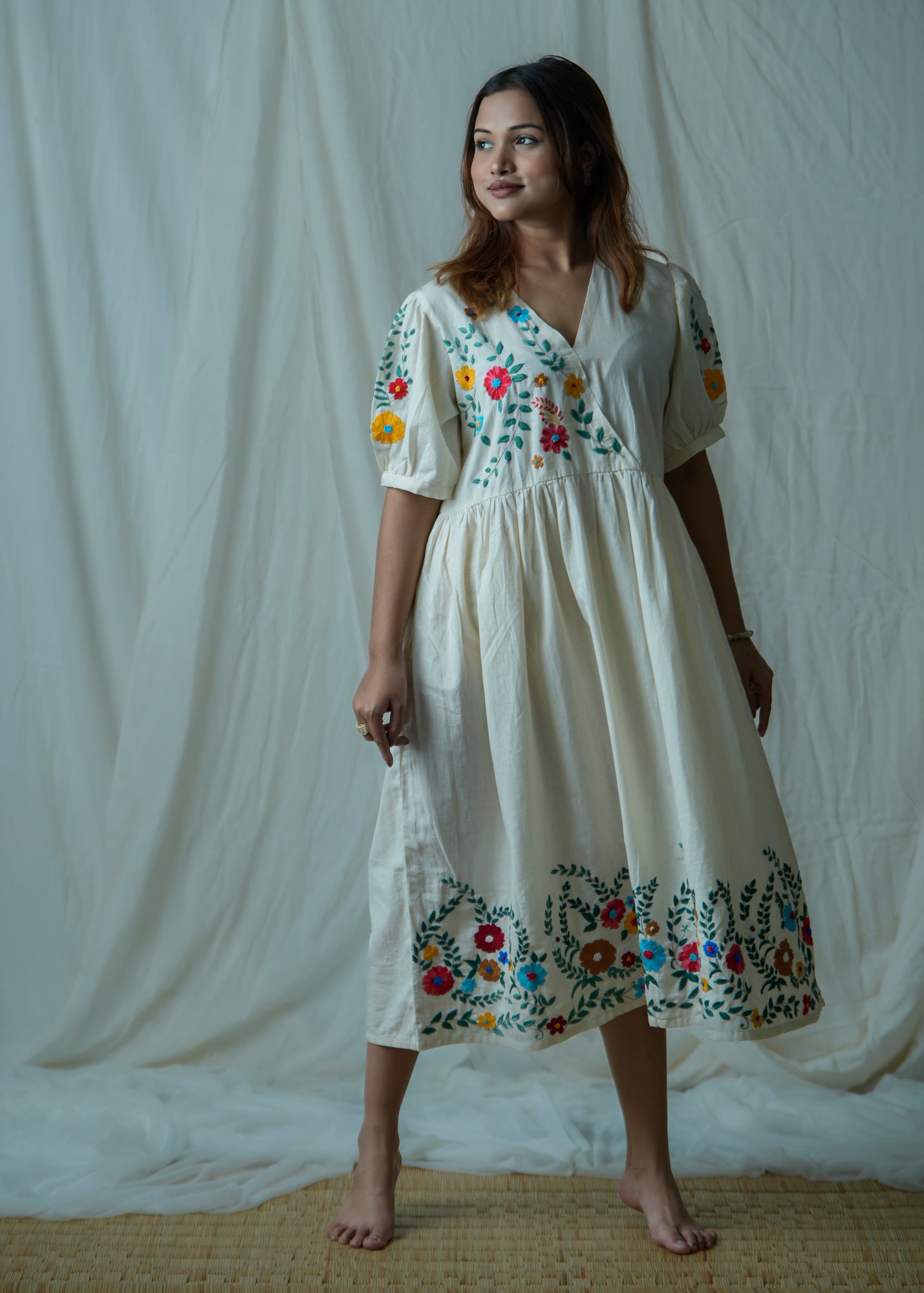 Petal Poetry | Hand Embroidered Dress