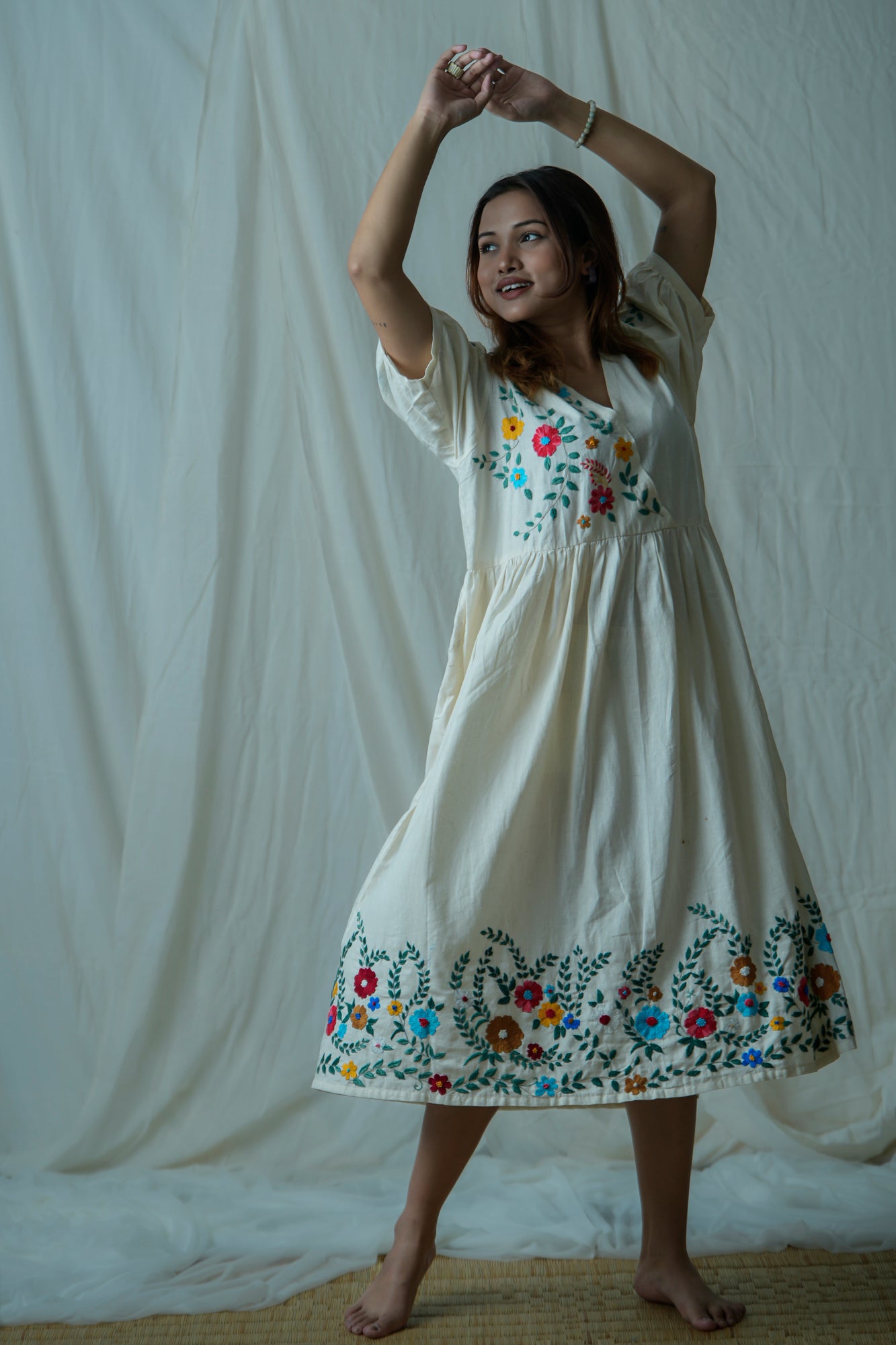 Petal Poetry | Hand Embroidered Dress