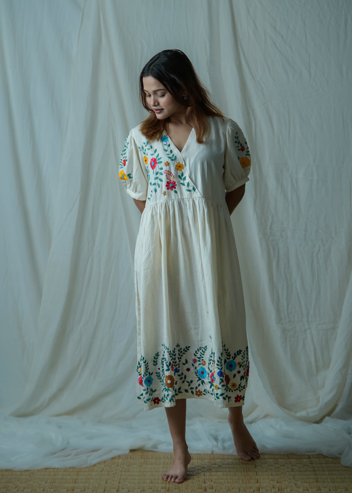 Petal Poetry | Hand Embroidered Dress