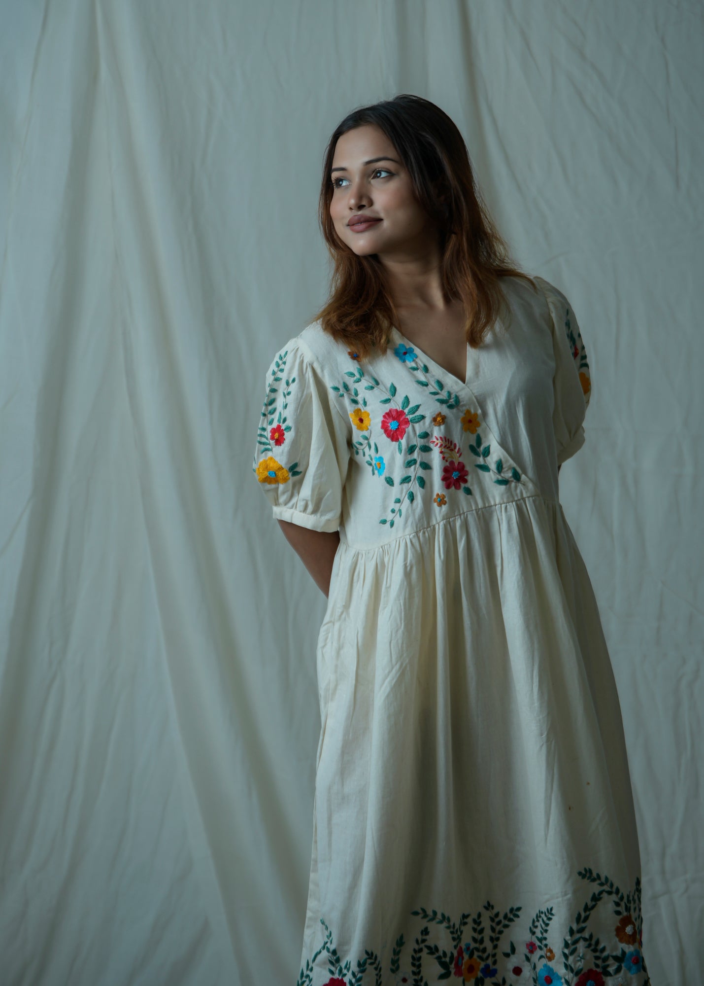 Petal Poetry | Hand Embroidered Dress