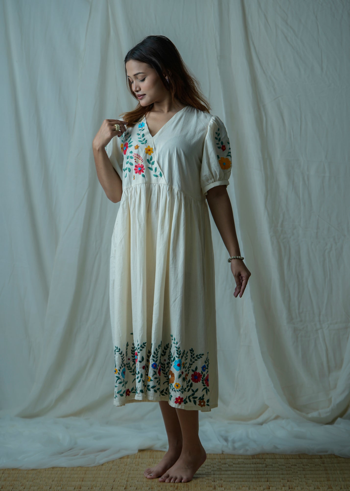 Petal Poetry | Hand Embroidered Dress