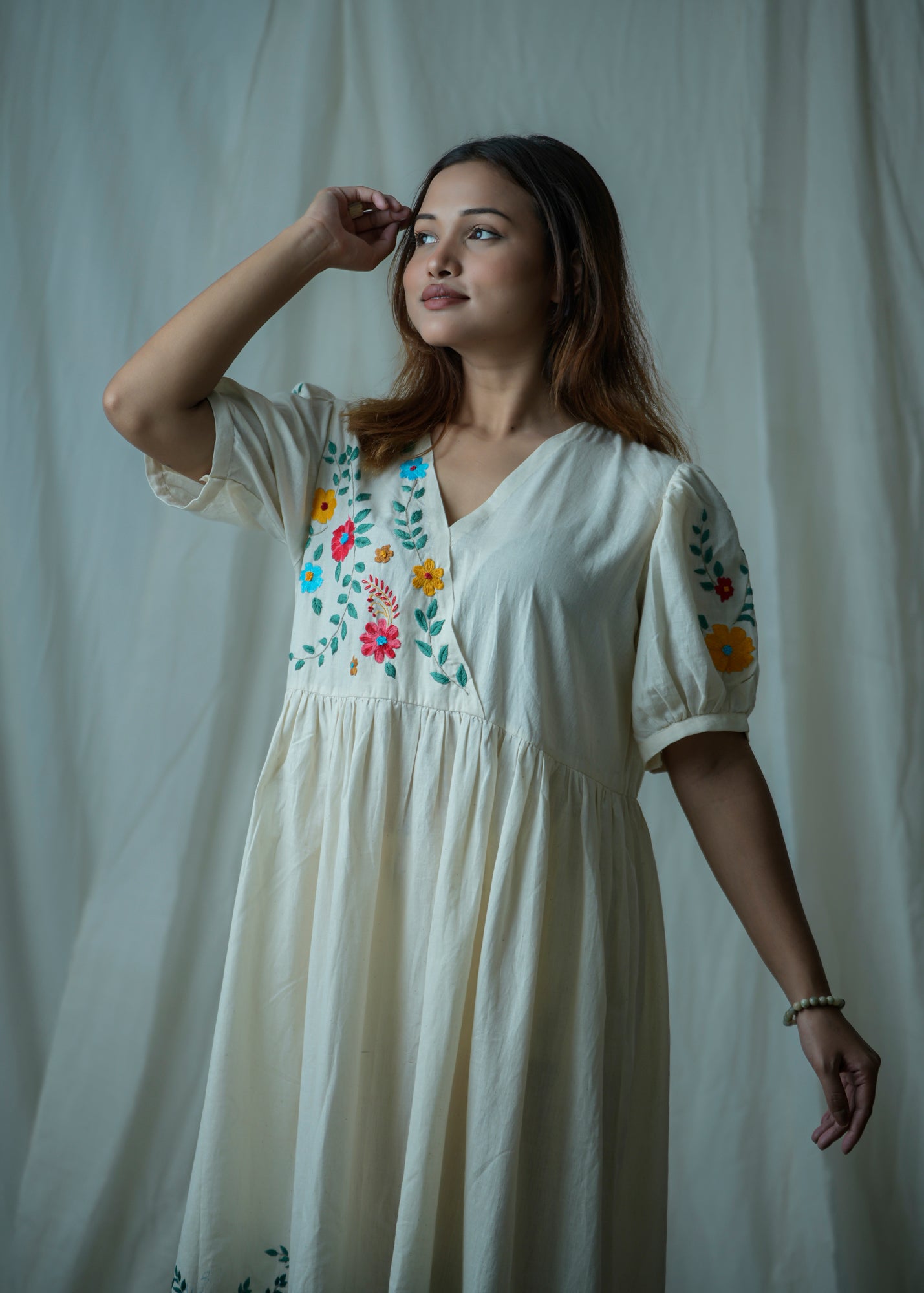 Petal Poetry | Hand Embroidered Dress