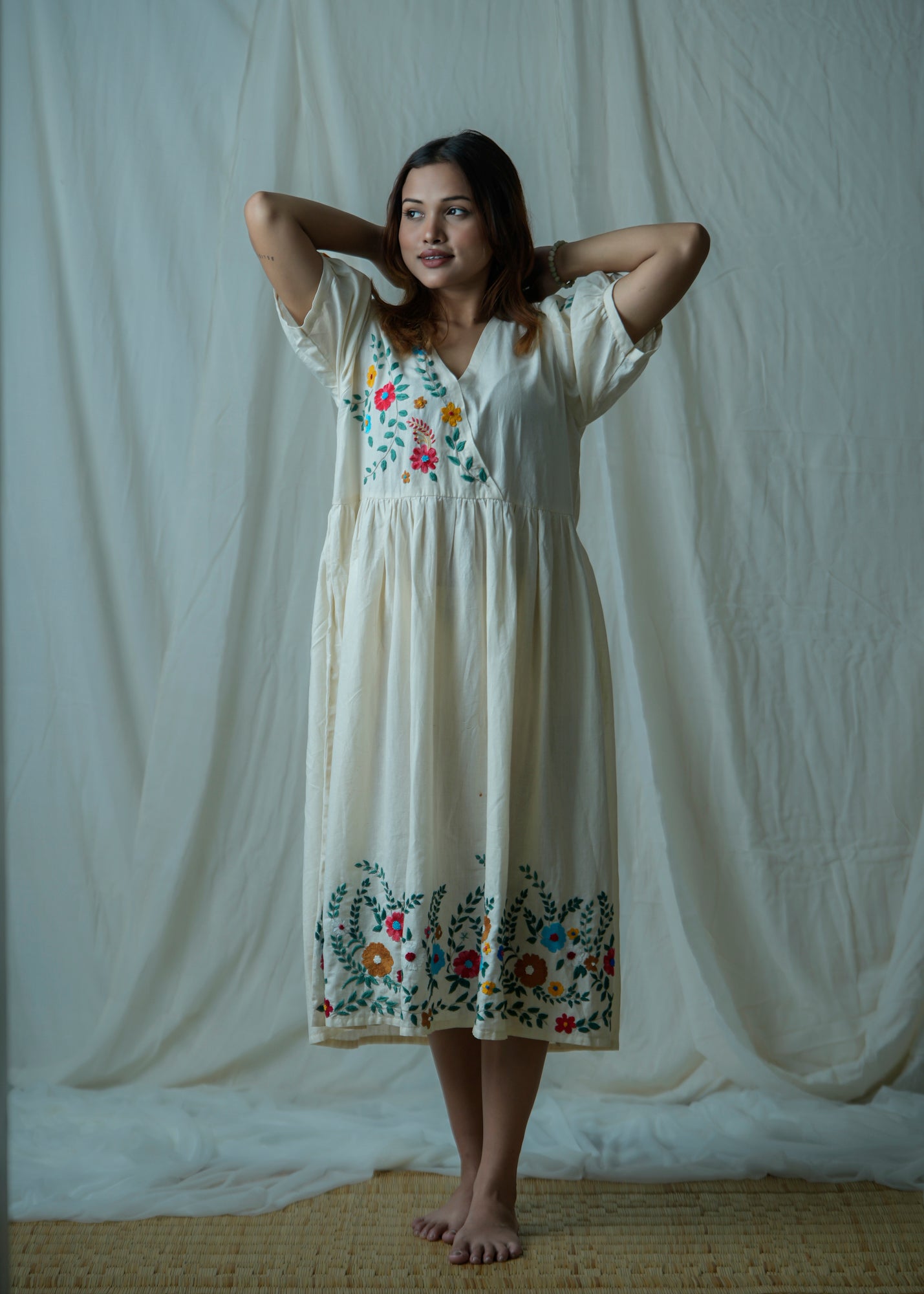 Petal Poetry | Hand Embroidered Dress