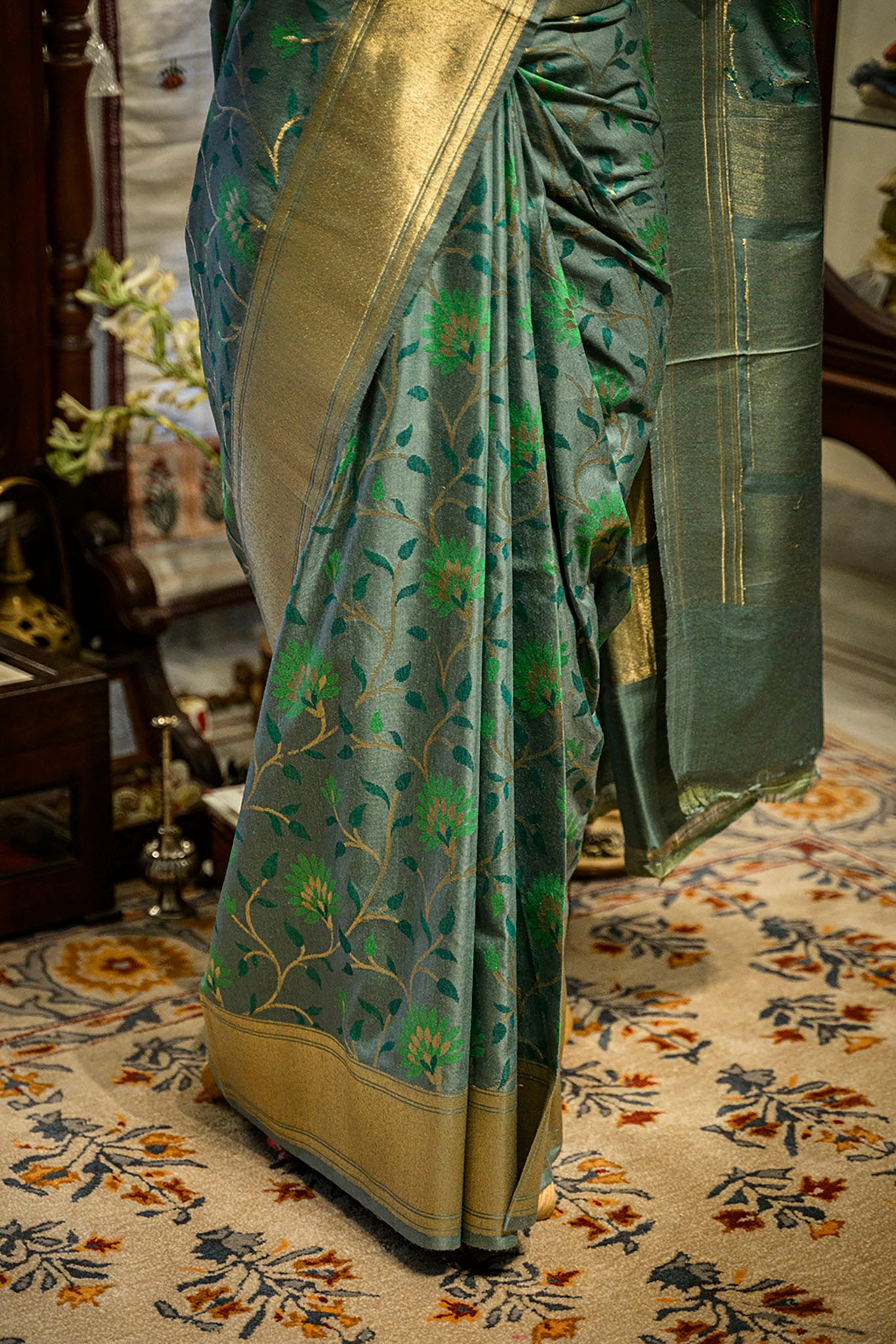 C Assam Handloom Silk Saree (Fabriqué sur commande)