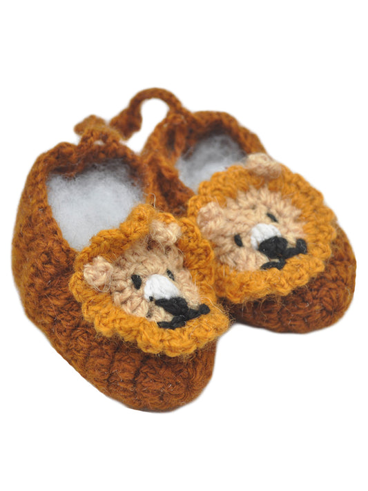 Hand Knitted Woollen Kids Shoes- Roar