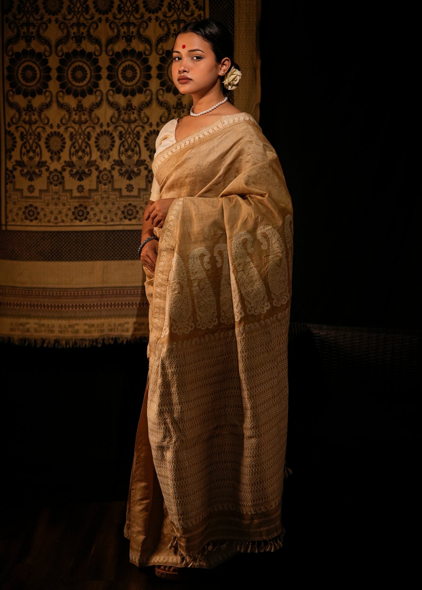 Paro | Golden Muga Silk Saree