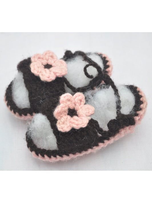 Hand Knitted Woollen Kids Shoes- Daisy