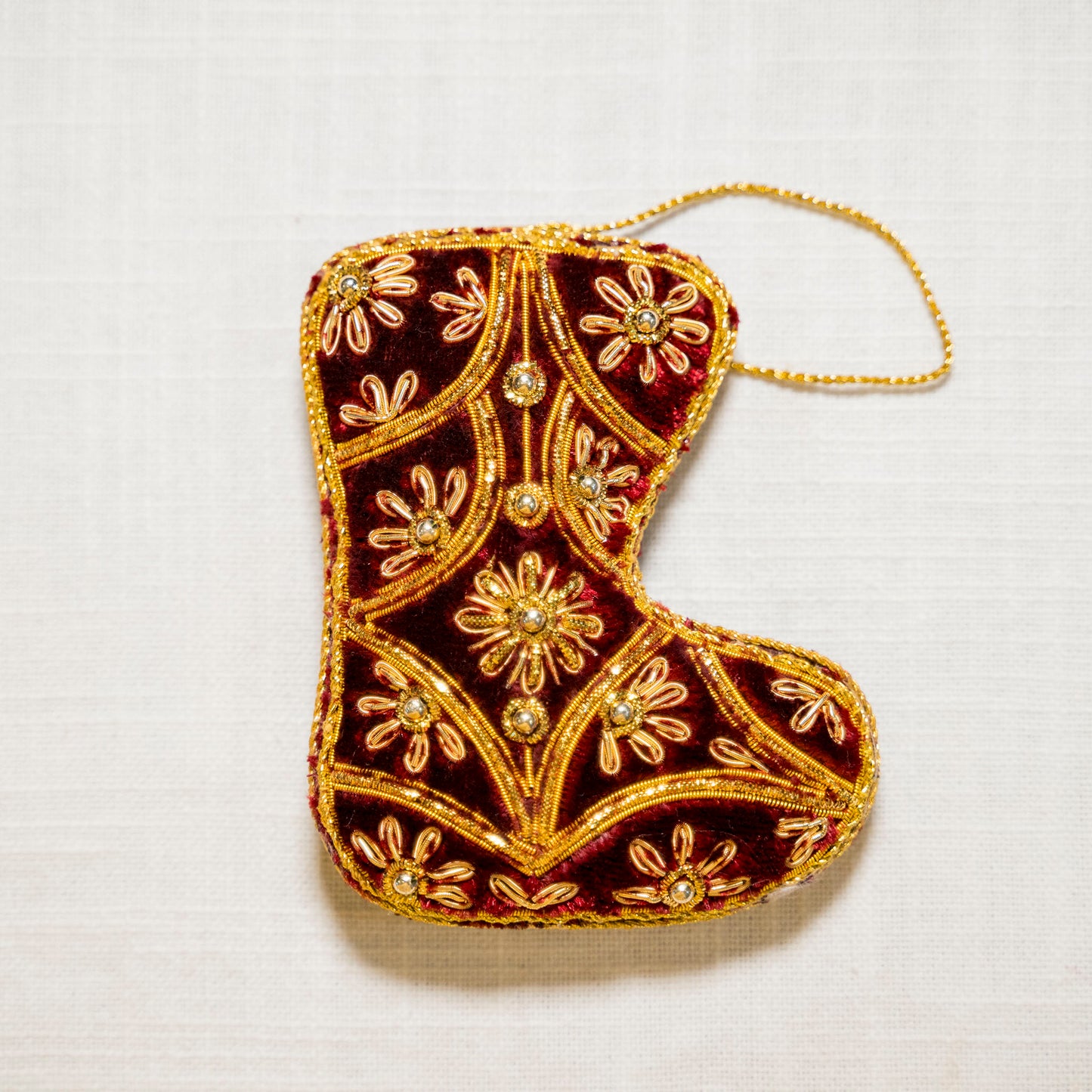 Étole en soie Eri moutarde tissée à la main | Rayé