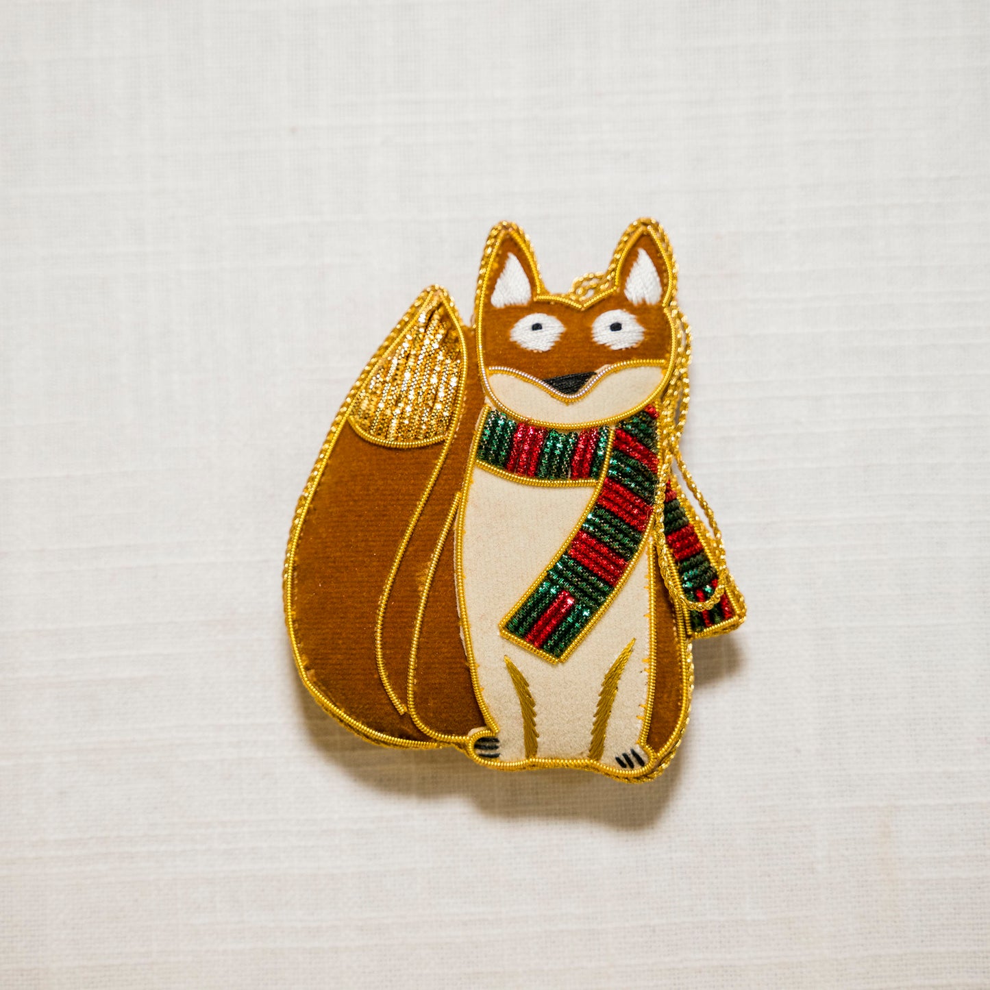 Étole en soie Eri moutarde tissée à la main | Rayé