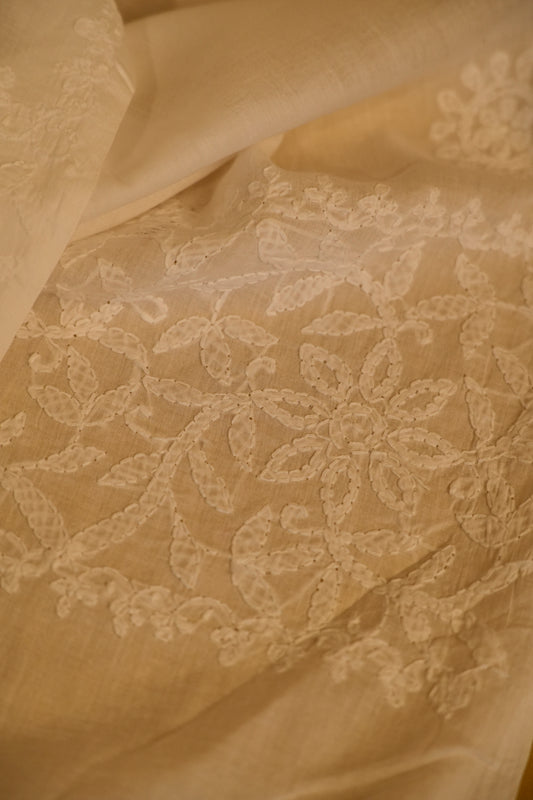 Shwet Dupatta | Chikankari Clothing