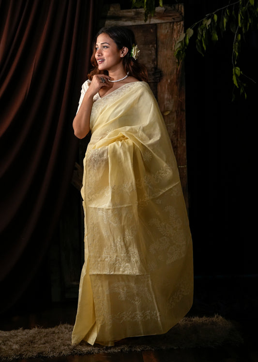 Zarina | Chikankari Pure Cotton Saree