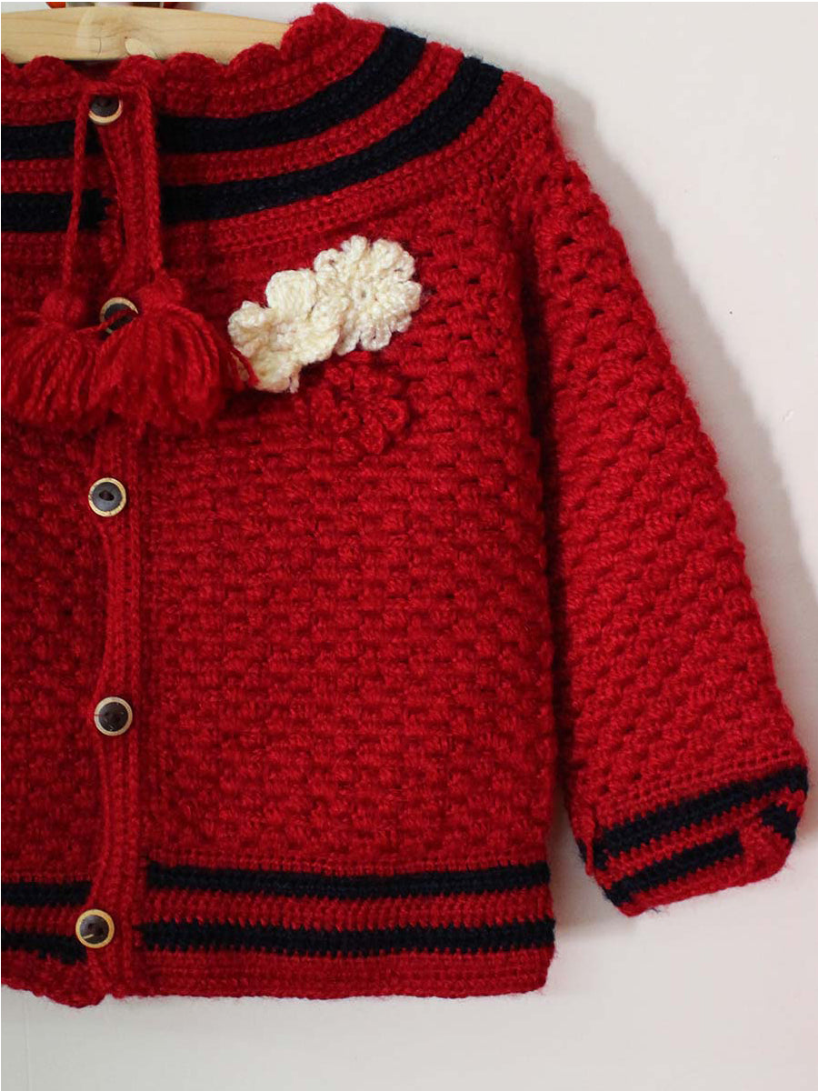 Hand Knitted Baby Woollen Stripped Sweater