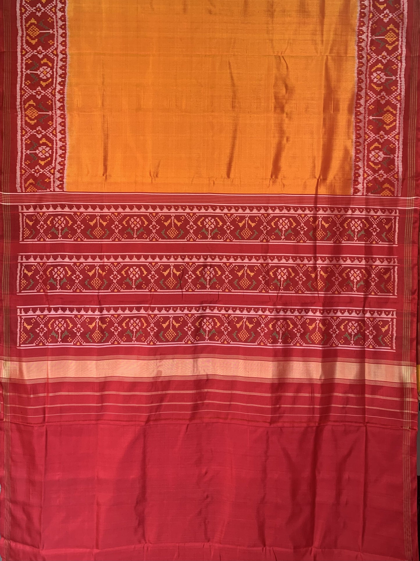 Made to order - Gujarat Patola Silk Handloom Saree Orange