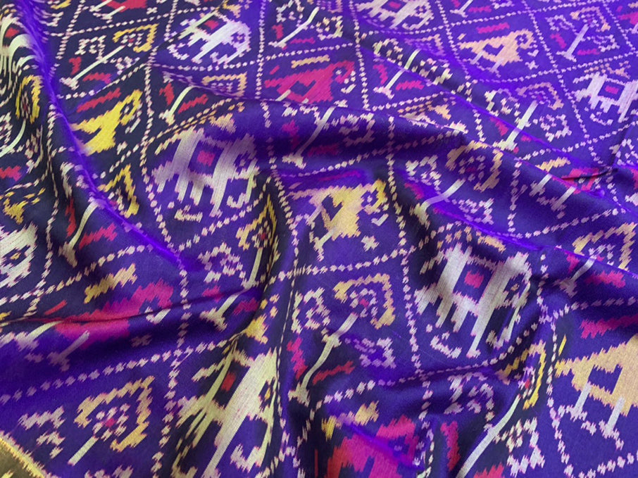 Made to order- Gujarat Patola Silk Handloom Saree Purple