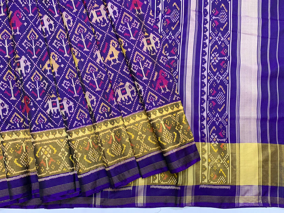 Made to order- Gujarat Patola Silk Handloom Saree Purple