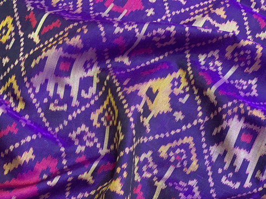 Made to order- Gujarat Patola Silk Handloom Saree Purple