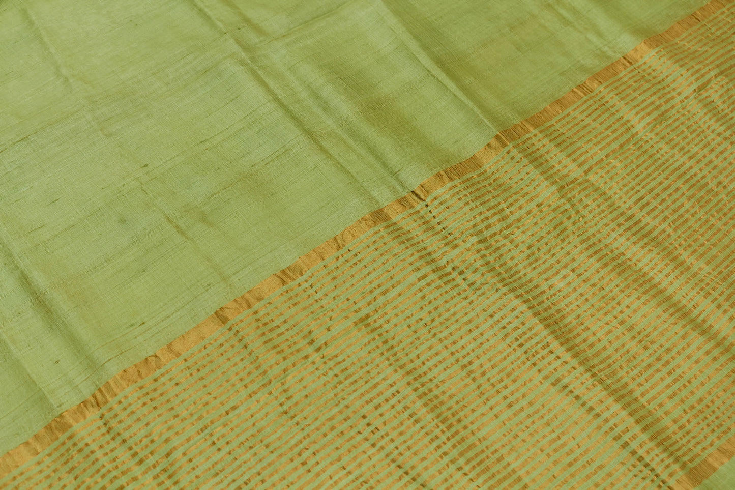 Light Green Tussar Silk Saree