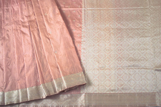 Powder Pink Natural Dyed Handloom Silk Saree