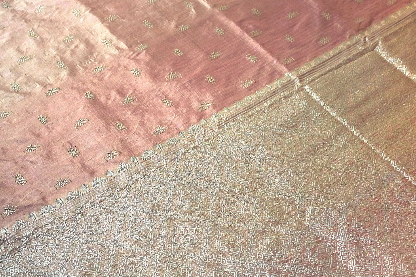 Powder Pink Natural Dyed Handloom Silk Saree