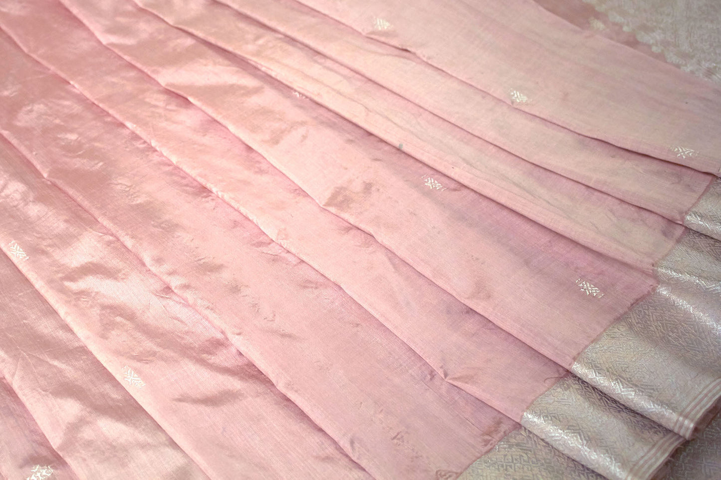 Powder Pink Natural Dyed Handloom Silk Saree