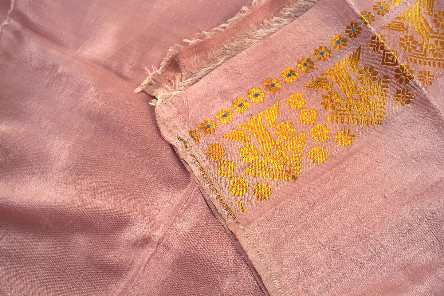 Pink Natural Dyed Handloom Silk Saree