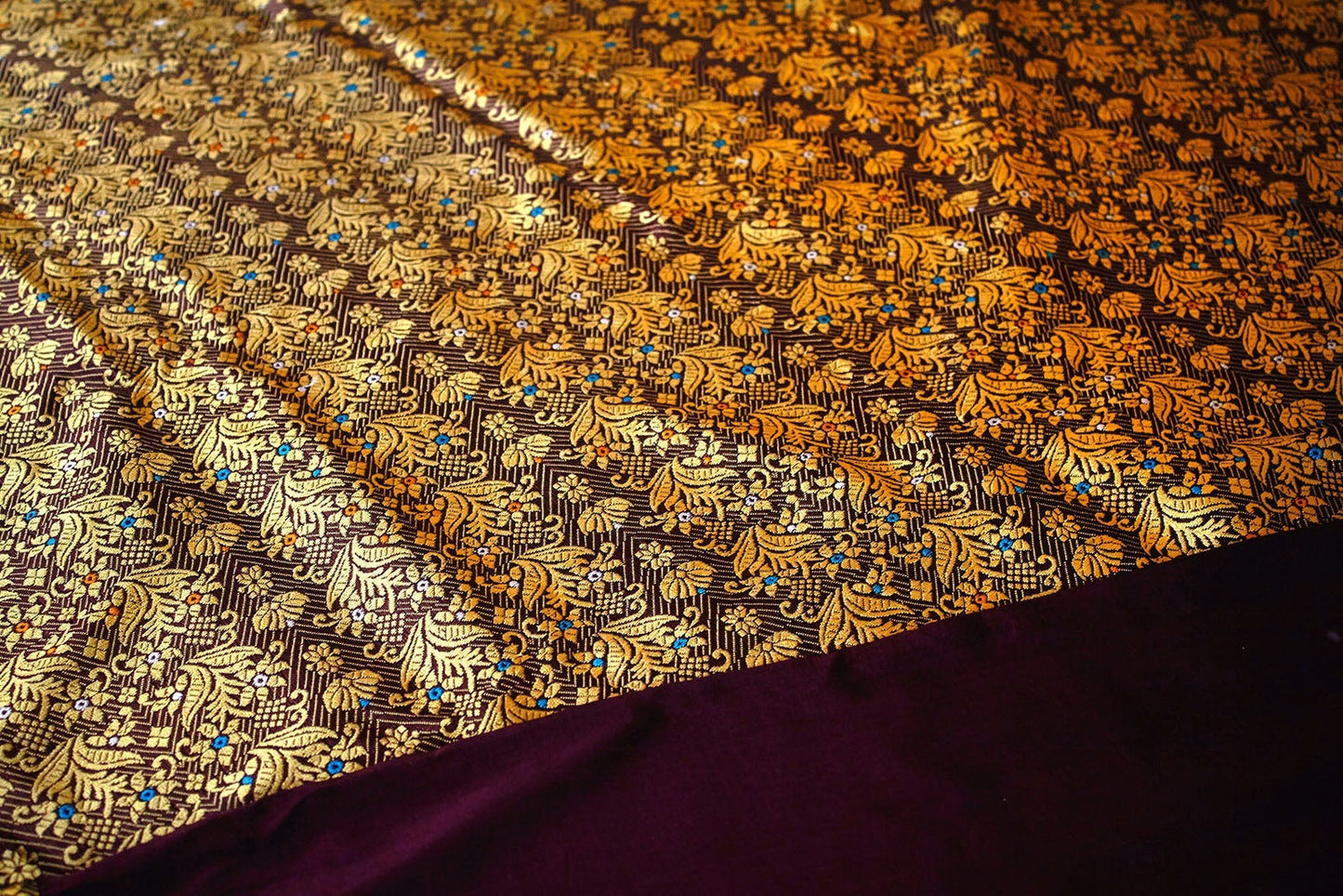 Purple Assam Pat Handloom Silk Sari