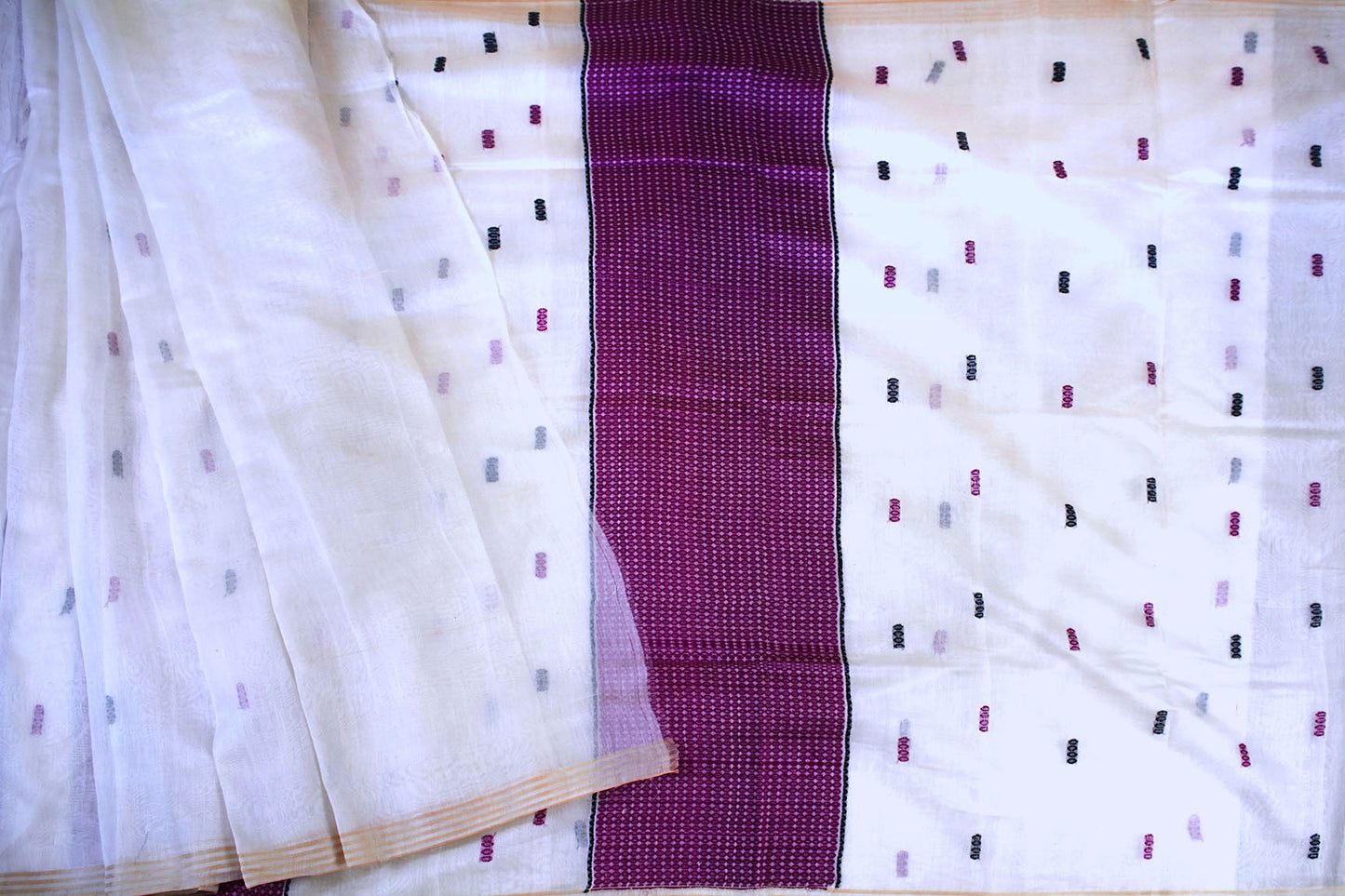 Assam Nuni Handloom Silk Sari (Fabriqué sur commande)