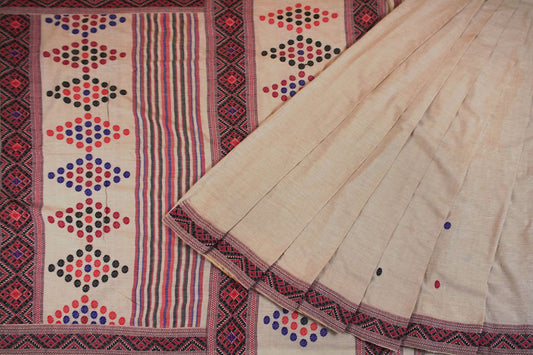 White Assam Eri Handloom Silk Sari (Made to order)