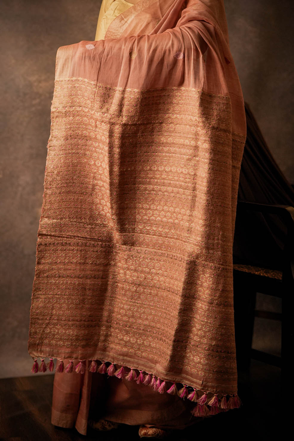 Rust | Assam Nuni Silk-Cotton Handwoven Sarees (Made to order)