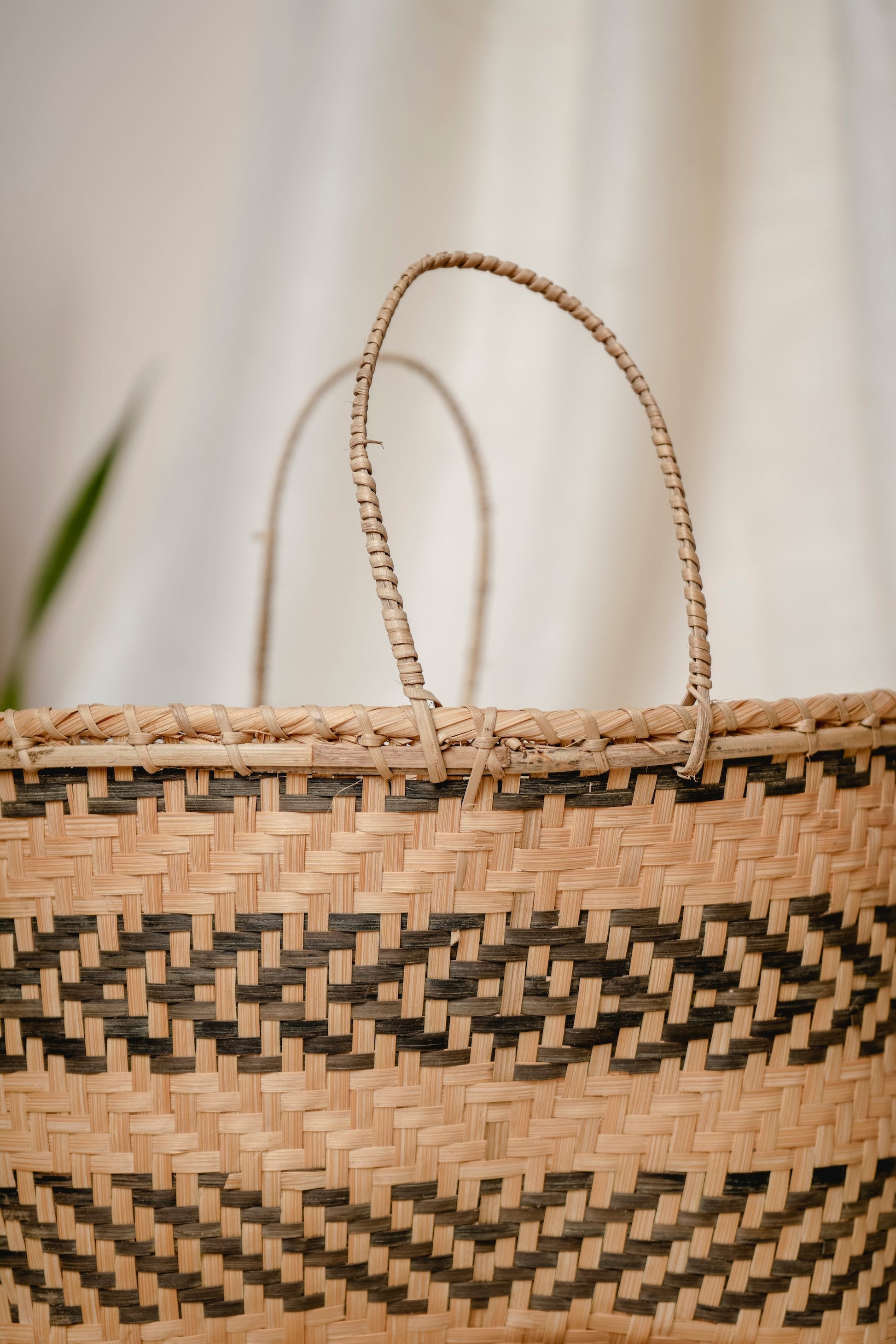 Natural Dyed Woven Bamboo Bag