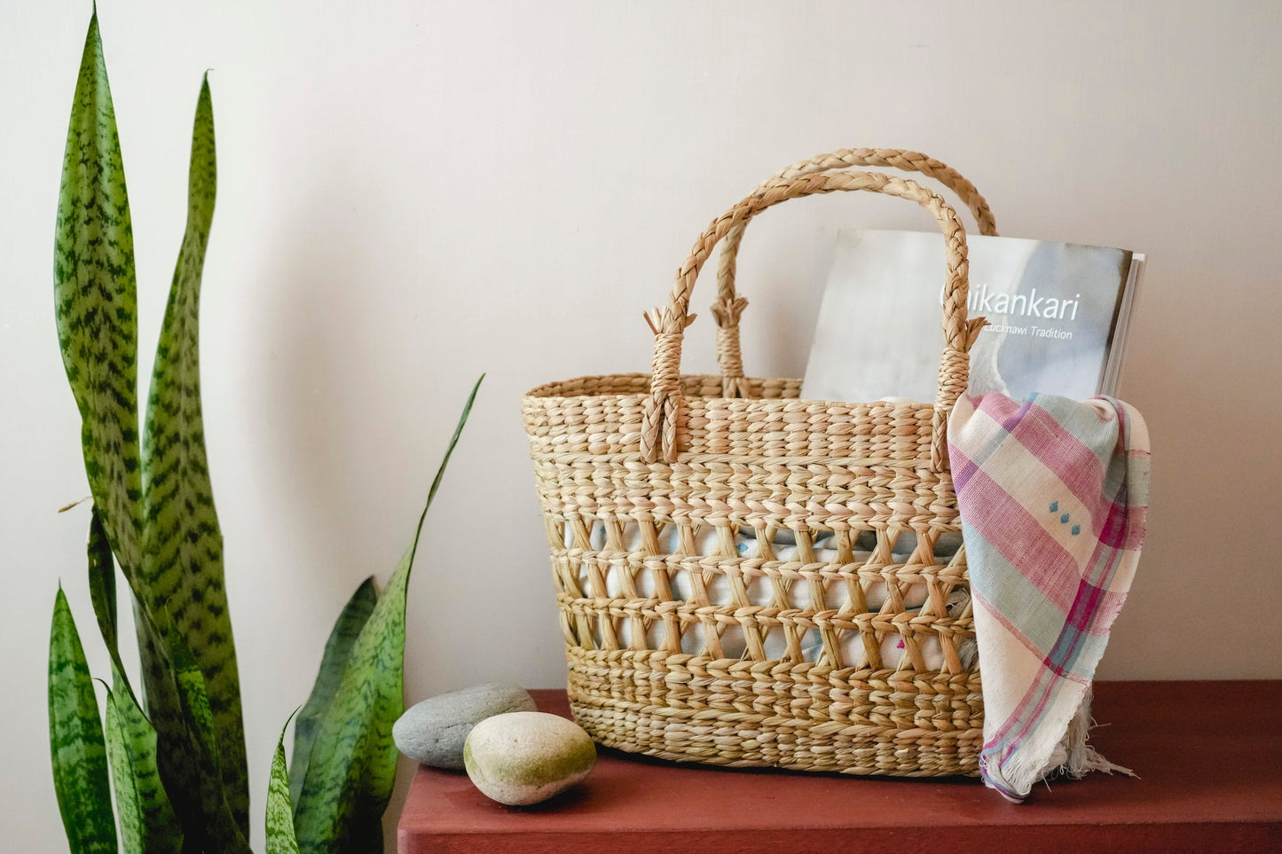 P Panier à provisions en herbe de Kauna