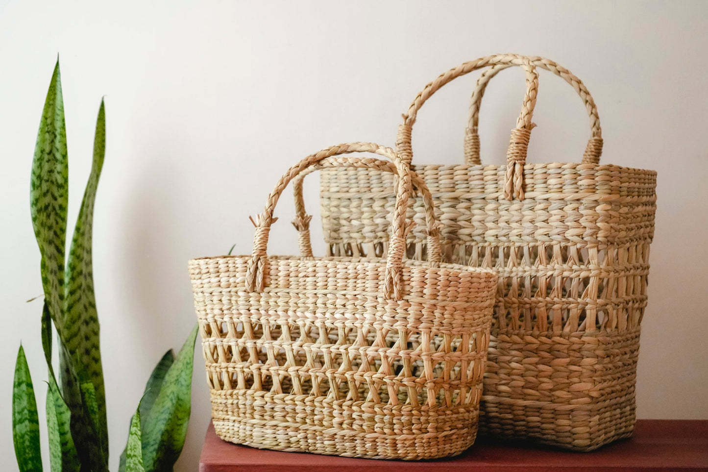 P Panier à provisions en herbe de Kauna