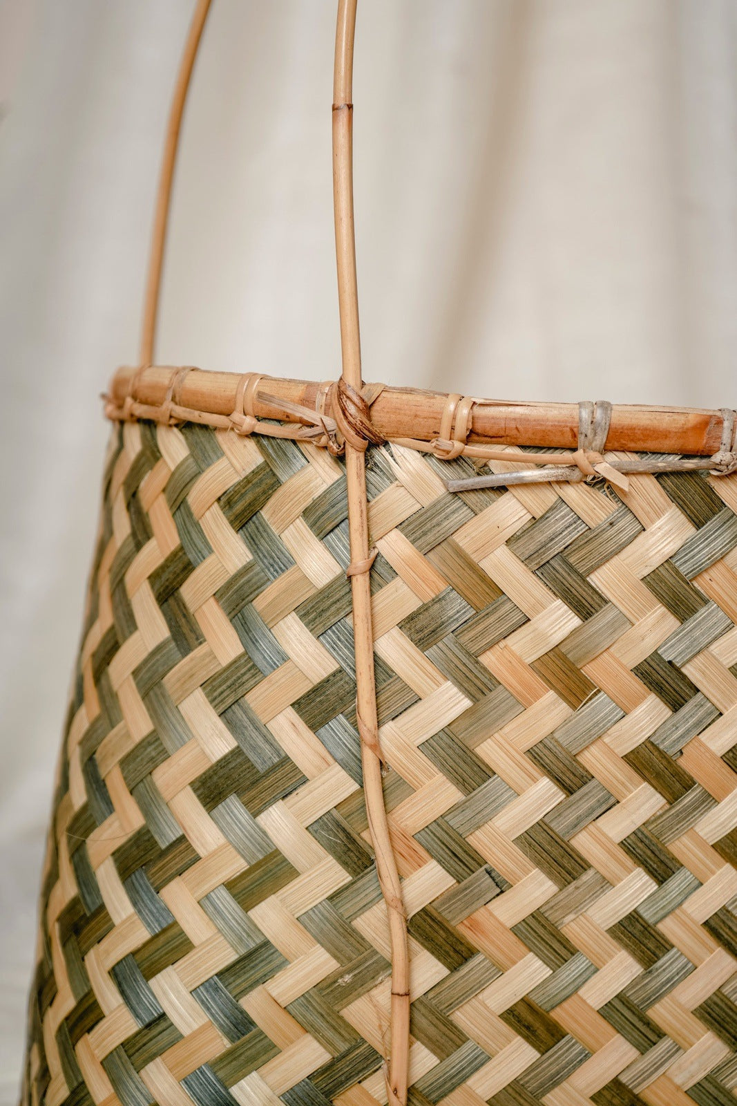 ZigZag Handwoven Bamboo Shopping Bag