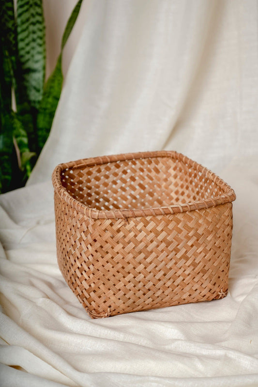 Panier carré polyvalent en bambou P