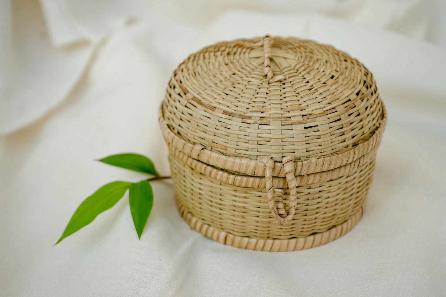 Multipurpose Wicker Basket with Lid | Medium