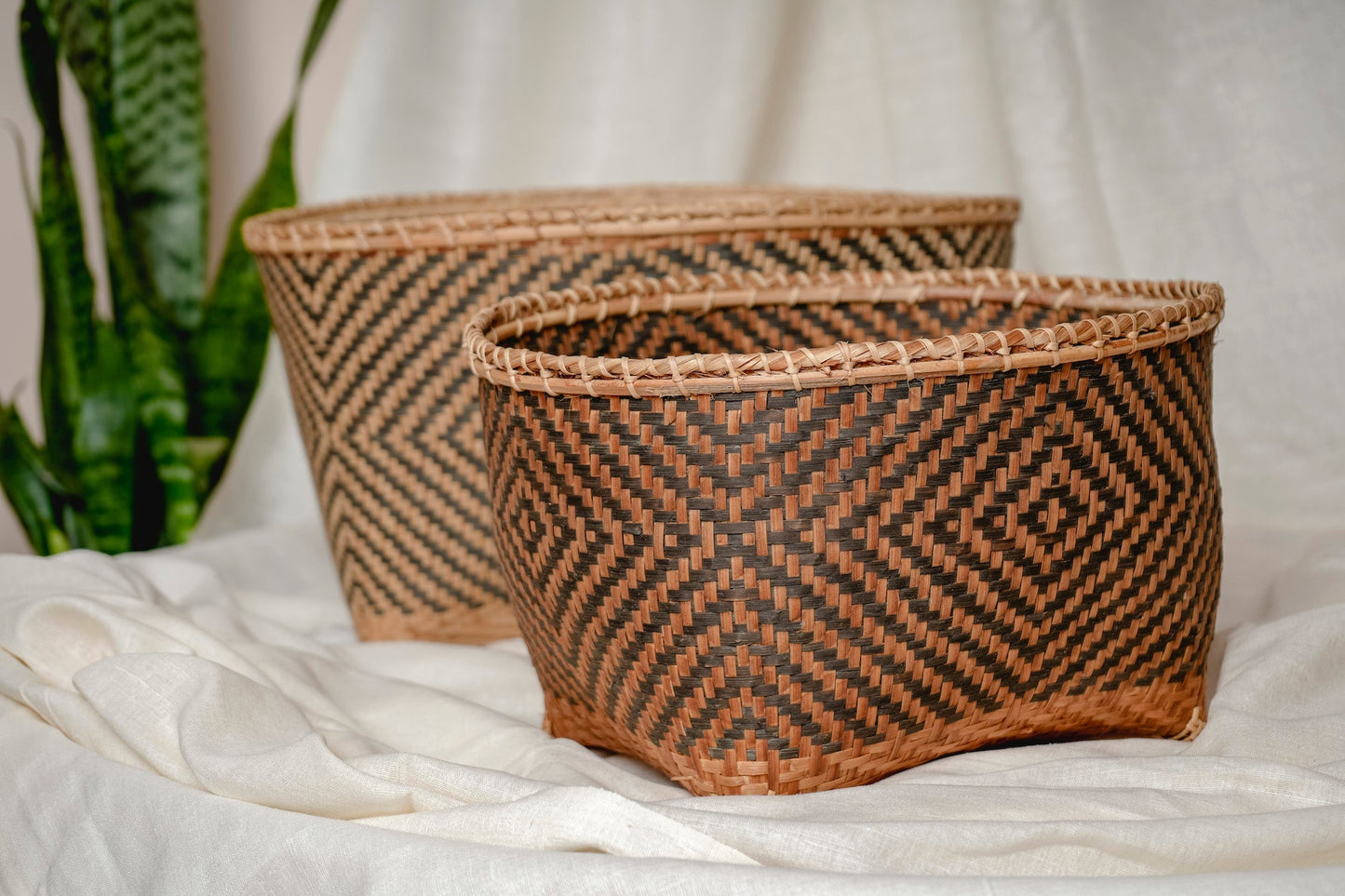 Oval Bamboo Designer Basket