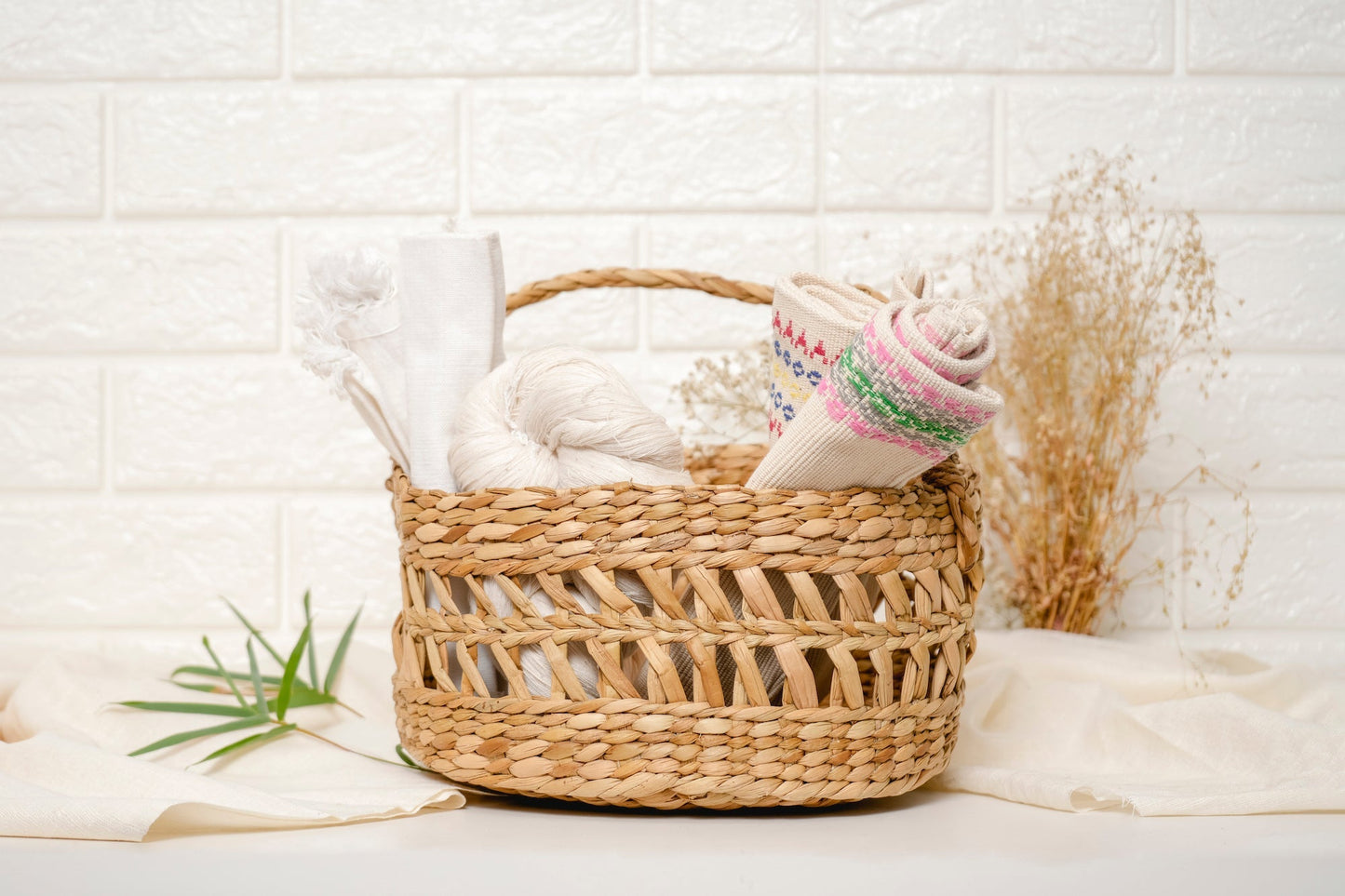 Wicker Flower Basket And Organiser