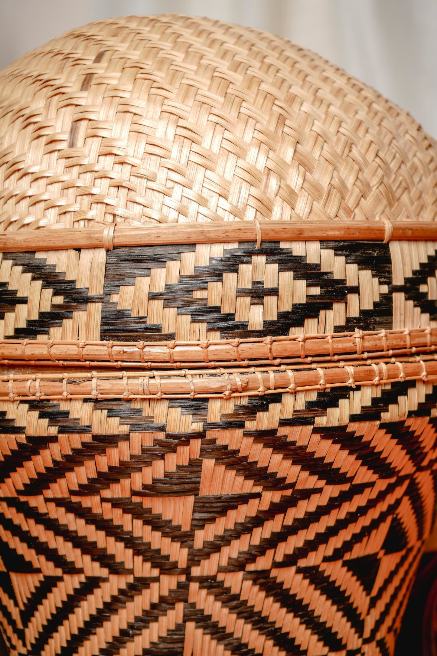 Woven Patterned Dome Lid Basket